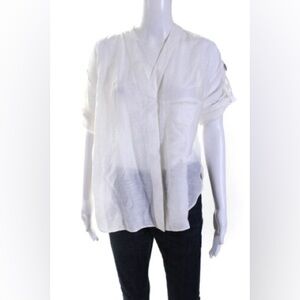 Helmet Lang White Cotton & Silk Blouse Size Large